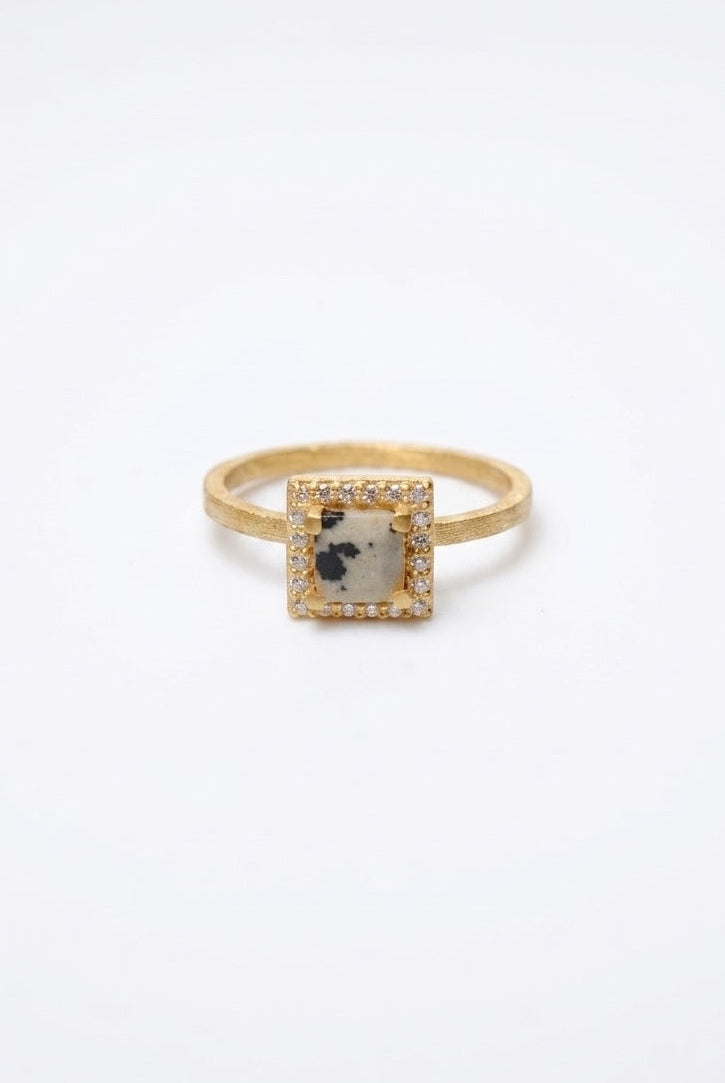 専用　オジュール odul FLOWER CARVING RING 17号 プレナイト&トルマリン) flower ring ODR198002 | ödül