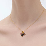 (ピンクトルマリン&ガーネット&ブラックオニキス/gold) posy charm necklace