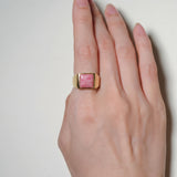 (チューライト/gold) unisex block ring