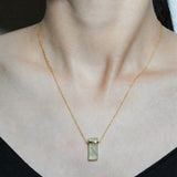 (プレナイト/gold) rect bandage necklace