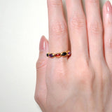 (ブラックオニキス&アメジスト&ガーネット /gold) oval horizon CAB eternity ring