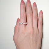 (エチオピアンオパール&レインボームーンストーン&クリスタル/silver) oval horizon CAB eternity ring