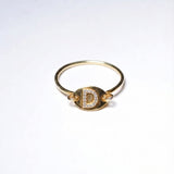 【予約商品】(モアサナイト/gold_silver) ABC plate ring