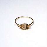【予約商品】(モアサナイト/gold_silver) ABC plate ring