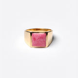 (チューライト/gold) unisex block ring