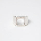 (クリスタル/silver) unisex block ring