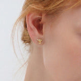 (シトリン&モアサナイト/gold) garden bee earring