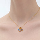 (スイスブルートパーズ&ロンドンブルートパーズ&アメジスト/gold) posy charm necklace