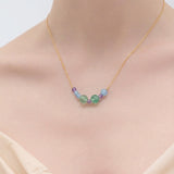 (グリーンフローライト&アメジスト&アクアカルセドニー/gold) bubble ball  necklace
