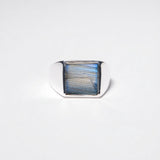 (ラブラドライト/silver) unisex block ring