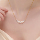 (パール&レインボームーンストーン&クリスタル/gold) bubble ball  necklace