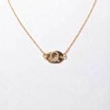 【予約商品】(モアサナイト/gold_silver) ABC plate necklace