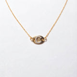 【予約商品】(モアサナイト/gold_silver) ABC plate necklace