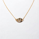 【予約商品】(モアサナイト/gold_silver) ABC plate necklace