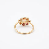 (ガーネット&レインボームーンストーン/gold) garden bloom ring