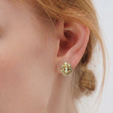 (ペリドット&レモンクオーツ/gold) garden bloom earring