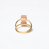 (ピーチムーンストーン/gold) rect bandage ring