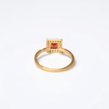(ガーネット/gold) mini frame pave ring