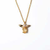 (シトリン&モアサナイト/gold) garden bee necklace