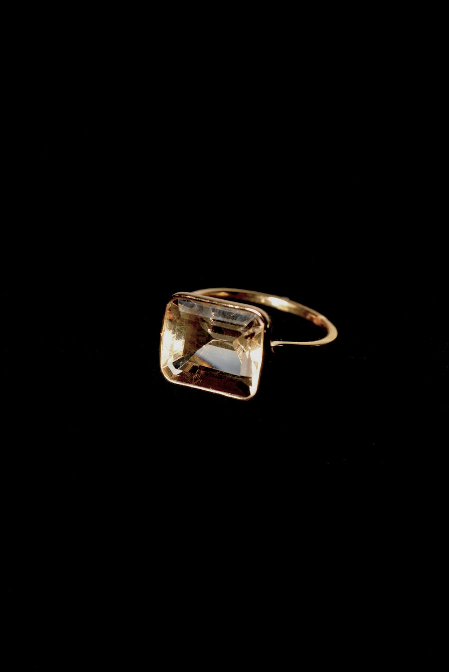 [EXCLUXIVE] (Citrine/Gold) Octagon Tile Ring