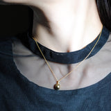 【2way】(プレナイト/gold) hemisphere bril oval necklace