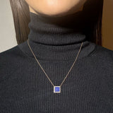 (ラピスラズリ/gold) frame pave necklace