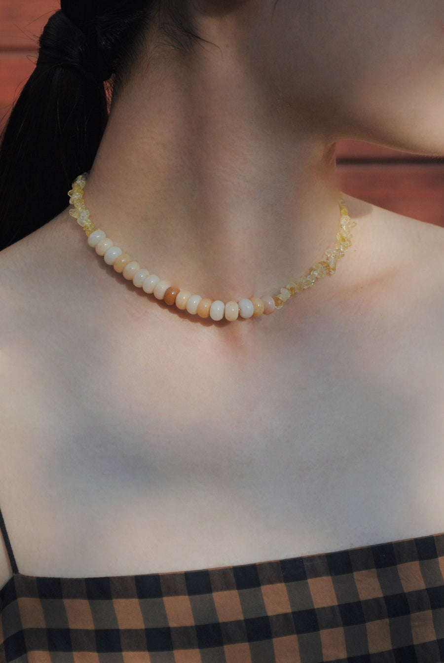 (シトリン_イエローアベンチュリン) 2way playful rosary necklace