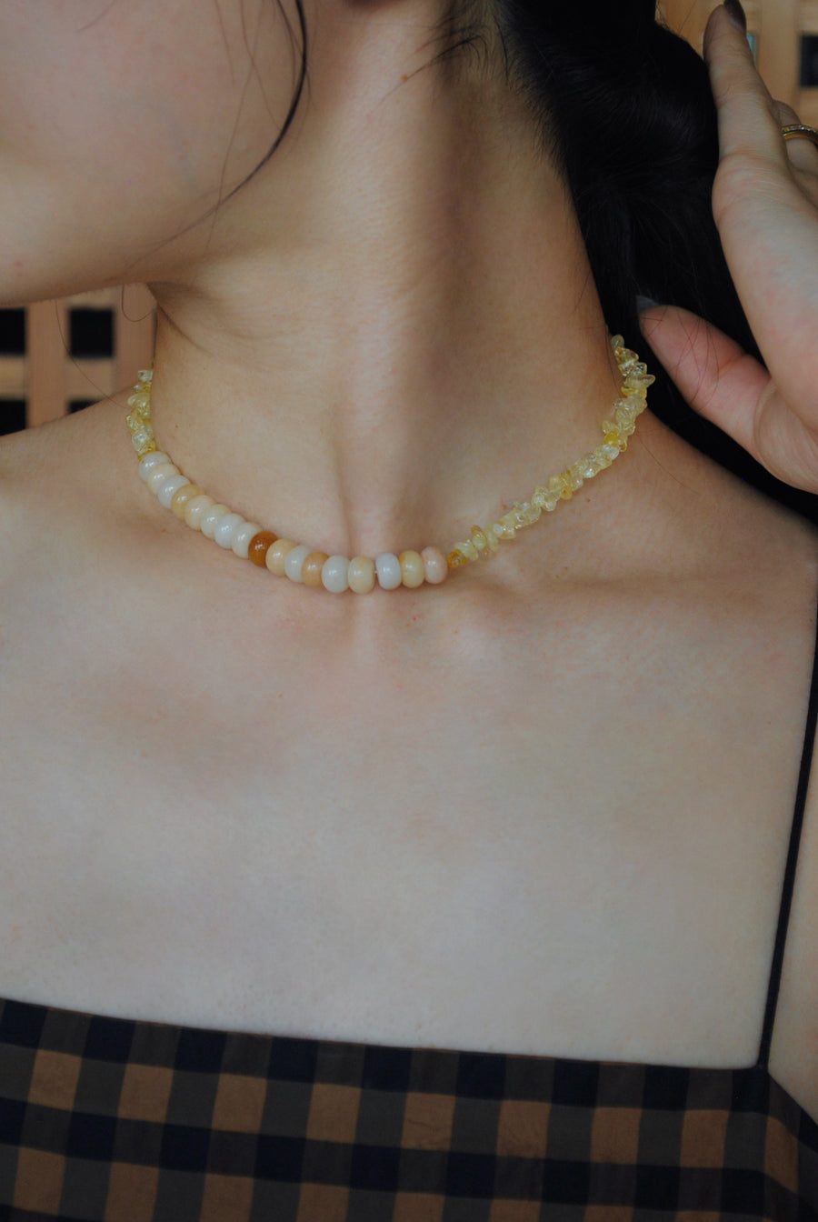 (シトリン_イエローアベンチュリン) 2way playful rosary necklace