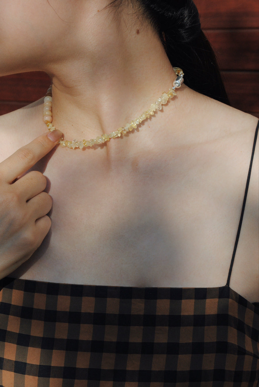 (シトリン_イエローアベンチュリン) 2way playful rosary necklace