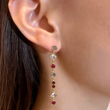 (ルビー&ガーネット&ラブラドライト&ホワイトトパーズ/gold) o-lala earring