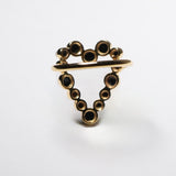 (ブラックオニキス/gold) bubble heart ring