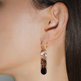 (ダーク系マルチストーン/gold) swing trio pierced earring