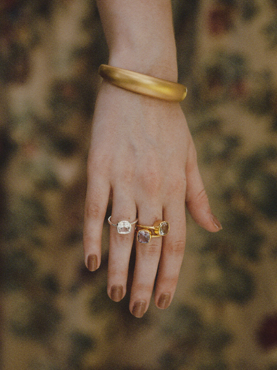 (ピンクアメジスト/gold) corn cave cushion ring