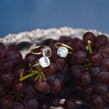 (グリーンアメジスト/gold) concave cushion ring