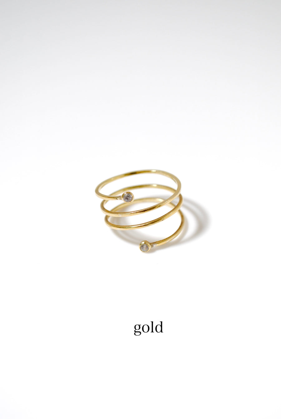 (モアサナイト/gold) starry spiral ring
