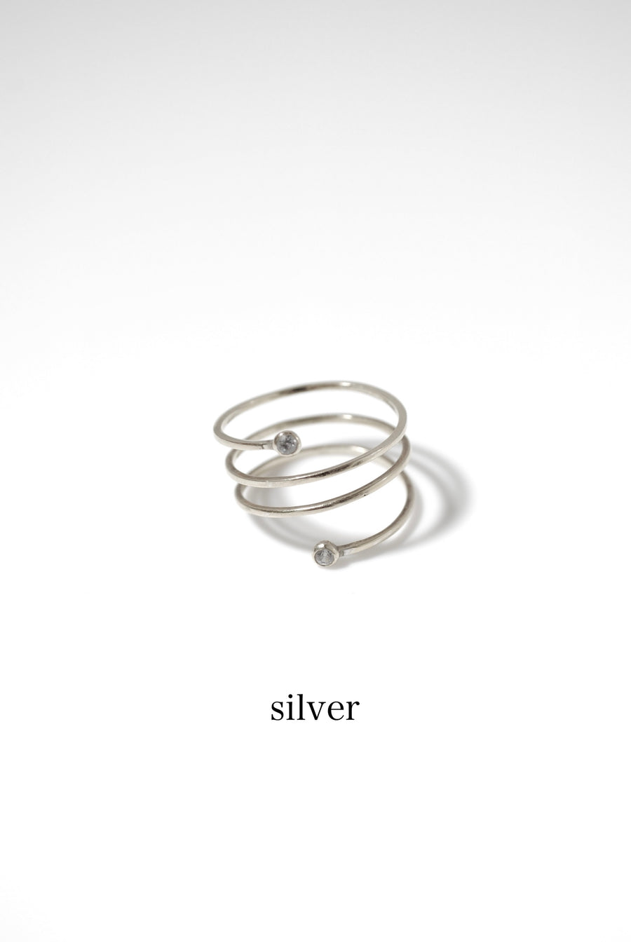 (モアサナイト/silver) starry spiral ring