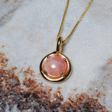 (ロードクロサイト/gold) rope around-circle- necklace