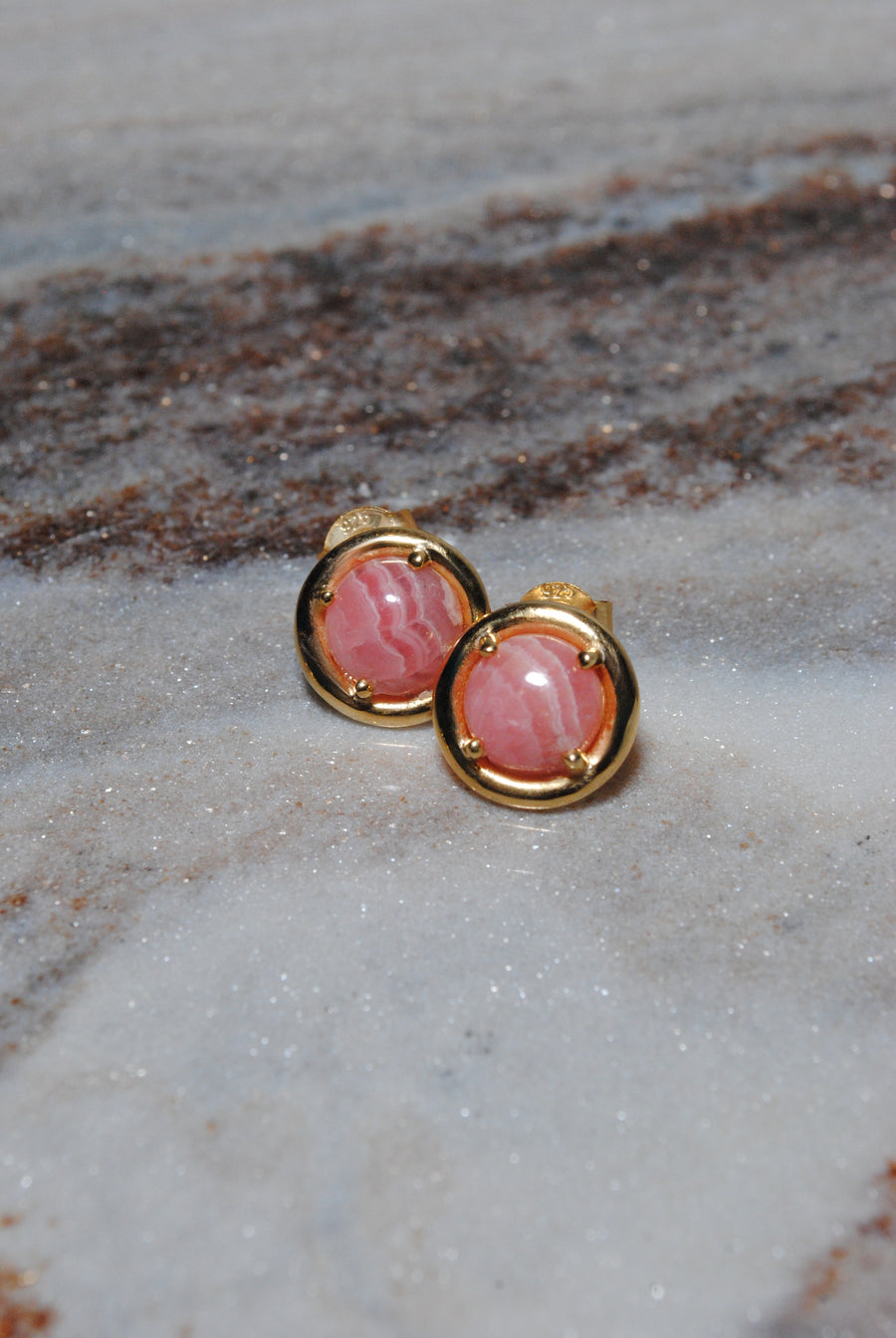 (ロードクロサイト/gold) rope around-circle- earring