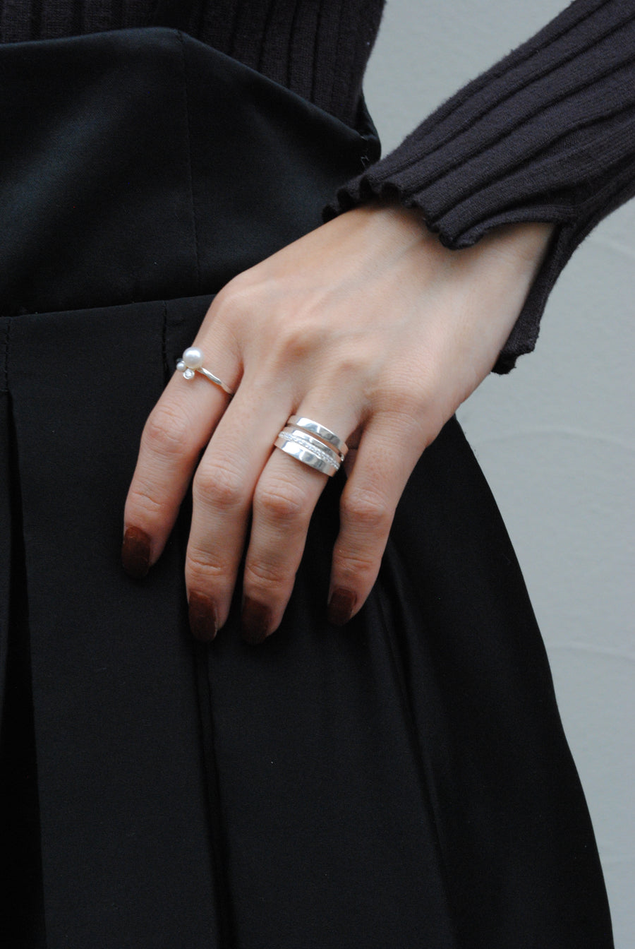 (モアサナイト/silver) cocoon gentle pave ring