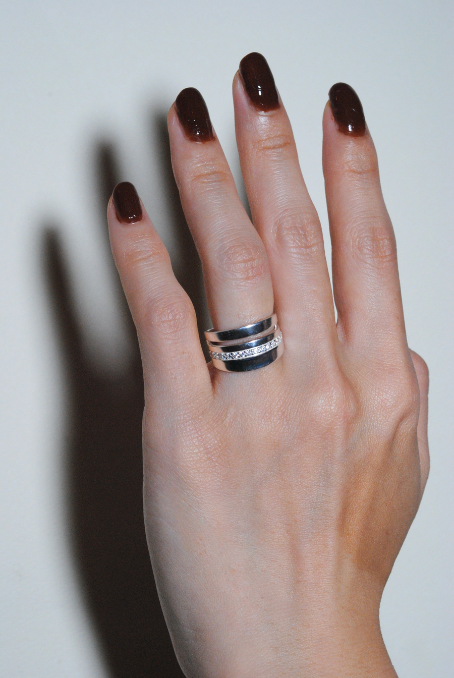 (モアサナイト/silver) cocoon gentle pave ring