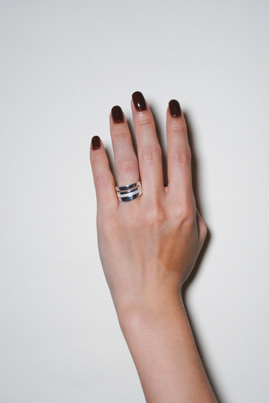 (モアサナイト/silver) cocoon gentle pave ring