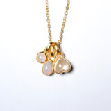 (オパール&レインボームーンストーン&ホワイトトパーズ) posy charm necklace