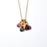 (ピンクトルマリン&ガーネット&ブラックオニキス/gold) posy charm necklace