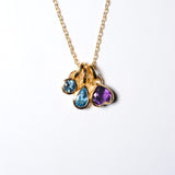 (スイスブルートパーズ&ロンドンブルートパーズ&アメジスト/gold) posy charm necklace