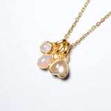 (オパール&レインボームーンストーン&ホワイトトパーズ) posy charm necklace