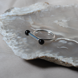 (ブラックオニキス/silver) baton  ring