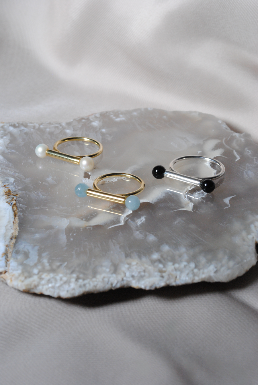 (パール/gold) baton  ring