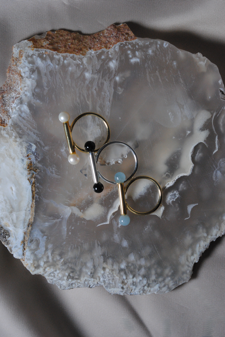 (パール/gold) baton  ring