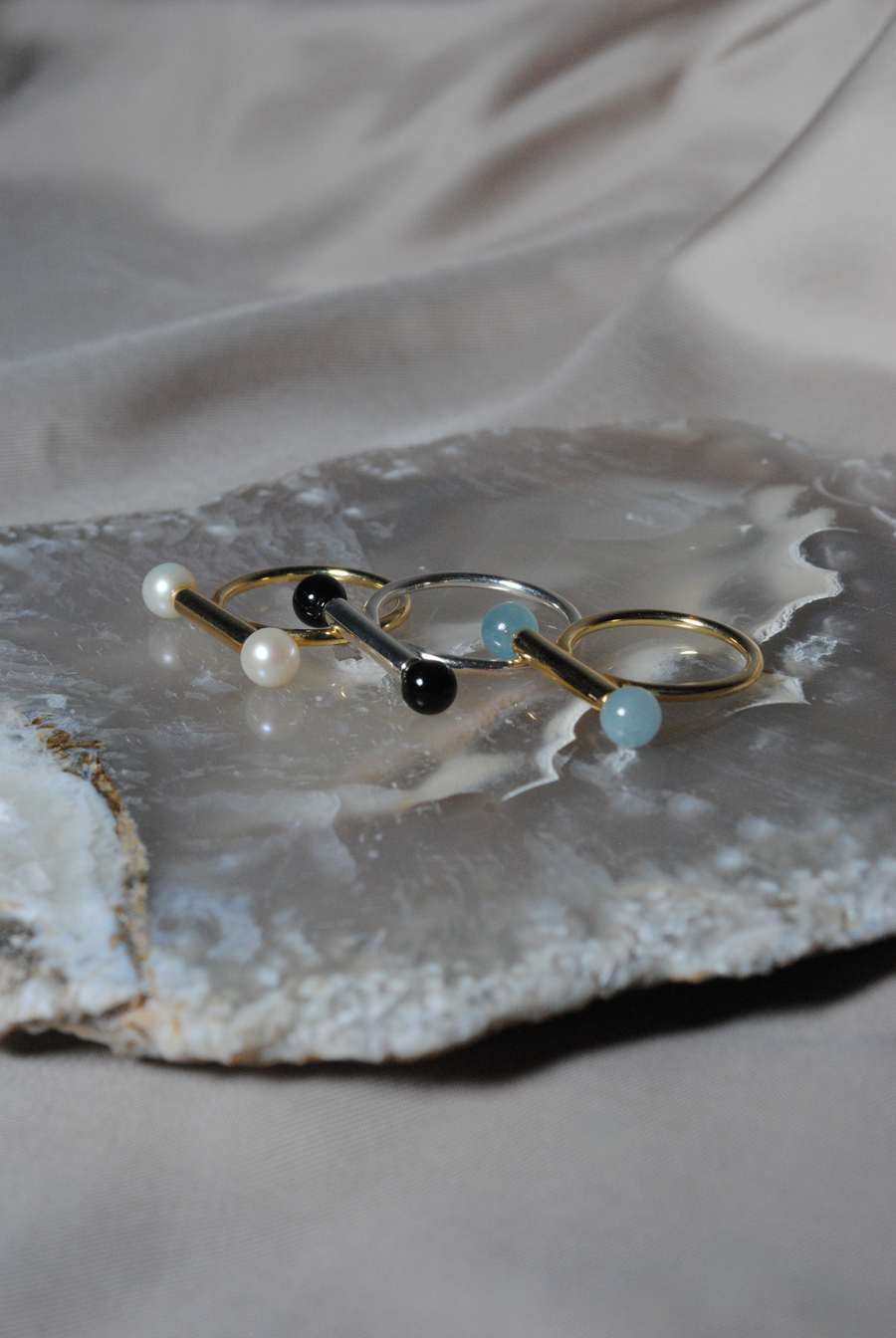 (パール/gold) baton  ring