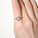 (グレームーンストーン/silver) mini long heart ring